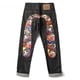 thumbnail image 2 of Pantalones de chándal a rayas de pierna ancha para hombres y mujeres, pantalones bordados de mariposa, pantalones de Jogger con cordón azul, etiqueta 1:1, moda informal, gran tamaño, 2 of 3