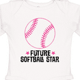 thumbnail image 4 of Inktastic Future Softball Star Sports Girls Long Sleeve Baby Bodysuit, 4 of 5