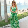thumbnail image 6 of Hotian Women's Surplice Tropical Maxi Cami Summer Dress L/US8, 6 of 7