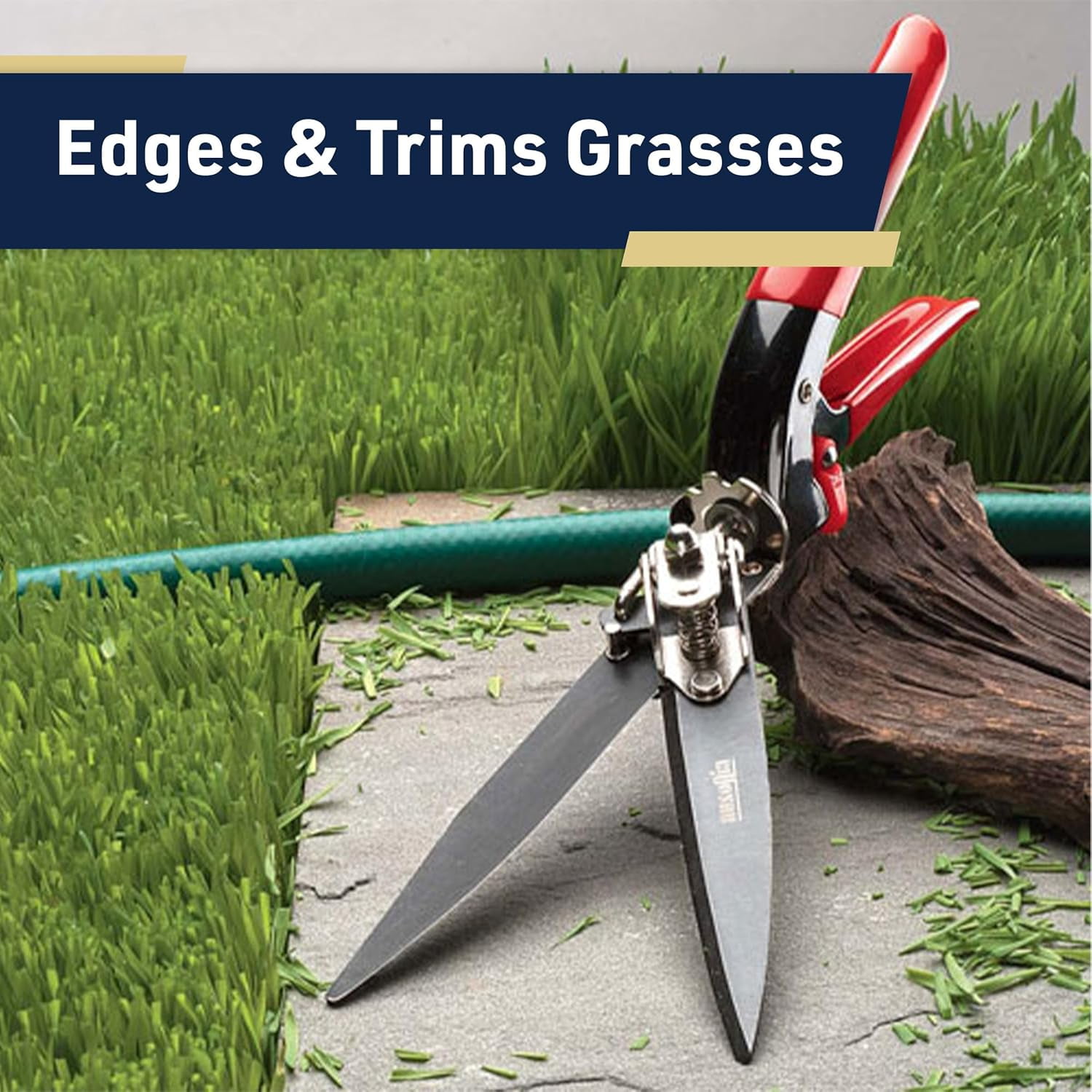 Grass She - Garden Clippers with Rotating Handle Cutter Edging Hedge Trimmer or Yard Scissors for Outdoor Edges and Hedges by