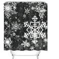 thumbnail image 4 of Merry Christmas Snowflake Shower Curtain Set, Happy Holiday Winter Black White Bathroom Decorative Winter Waterproof Fabric 72x72 Inch with 12 Hooks, 4 of 6