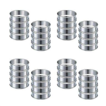 

32 Pcs 4.1 Inch Muffin Tart Rings Double Tart Ring Stainless Steel Round Ring Mold Cooking