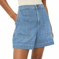 thumbnail image 2 of Only Moment Womens Shorts Polyester,Cotton High Waisted Summer Workout Lounge Shorts with Pockets Jean Shorts for Wowomen Light Blue,S, 2 of 9