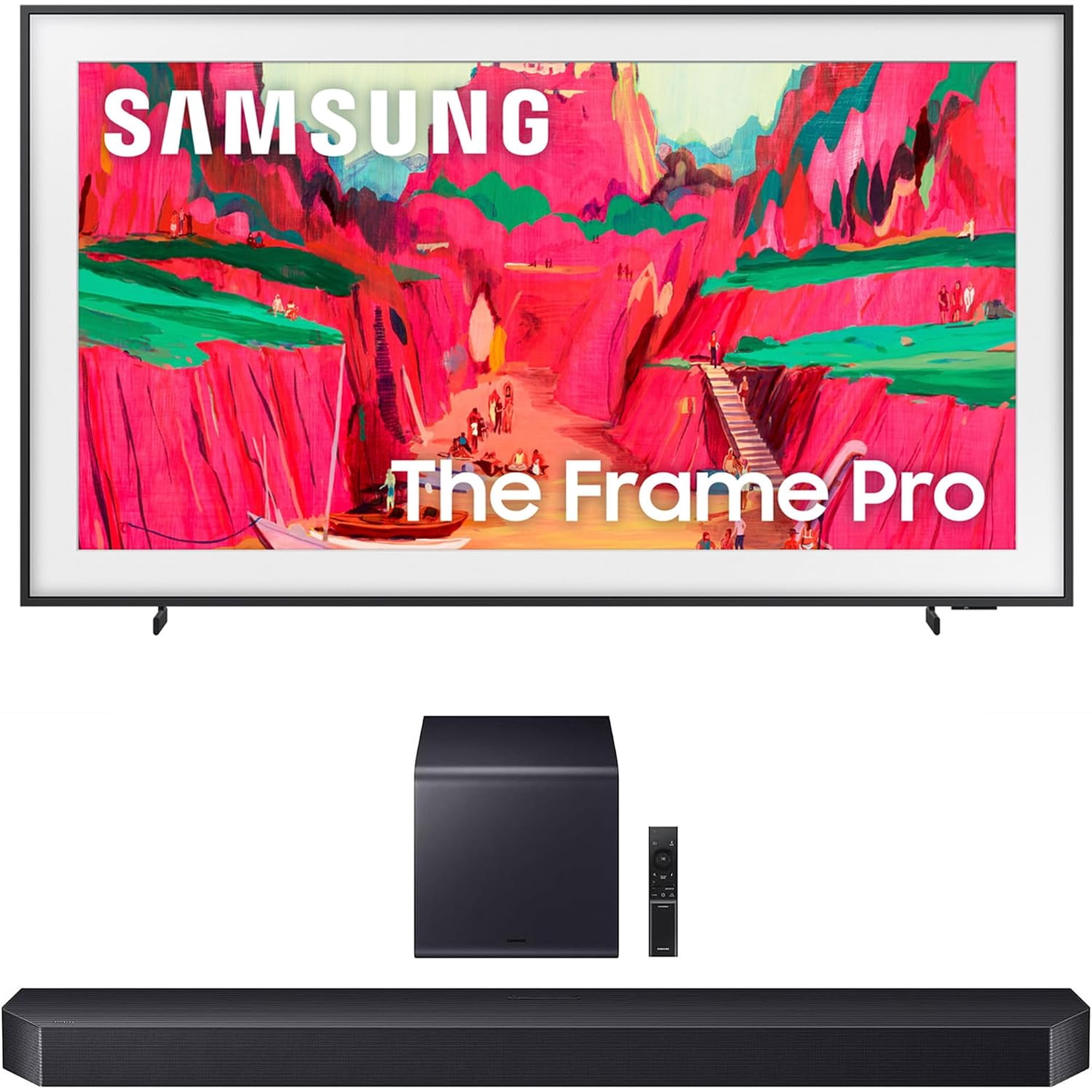 Samsung QN65LS03FWFXZA 65 Inch The Frame Wireless 4K Neo QLED TV with a Samsung HW-Q900F Q Series Soundbar 7.1.2 Ch Subwoofer (2025)