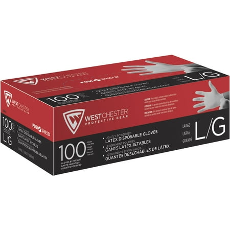 Industrial Grade Latex Disposable Gloves, Lightly Powdered, 5mil, X-Large, White