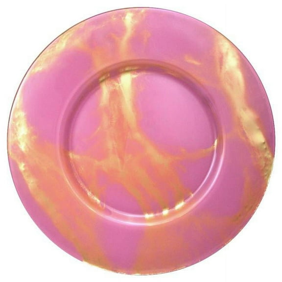 Red Pomegranate 3625-9 Thassos Charger Plate, Blush & Gold
