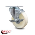 thumbnail image 2 of 4 Inch Nylon Wheel Swivel Top Plate Caster with Brake Service Caster Brand, 2 of 2
