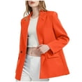 thumbnail image 2 of Lovskoo Blazers for Women Business Casual Solid Color Long Sleeve Button Suit Coat Long Sleeve Coat/Jacket Orange, 2 of 8