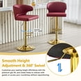thumbnail image 5 of JUFU Bar Stools Set of 2, Extra Large Adjustable Swivel Bar Stools with Wide Seat & High Back, PU Leather Counter Height Bar Chairs with Footrest for Kitchen Island, 5 of 8