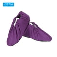 thumbnail image 3 of Uxcell 10 Pairs Shoe & Boot Covers, Reusable Cotton Non-Slip Shoe Covers for Indoors, Purple, 3 of 6