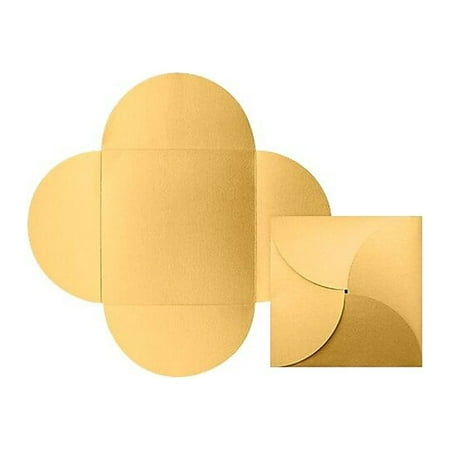 UPC: 0848614000692 | LUX 6 1/4 x 6 1/4 Petal Invitations 10/Pack Gold Metallic (EX10LEBAGMPC10)