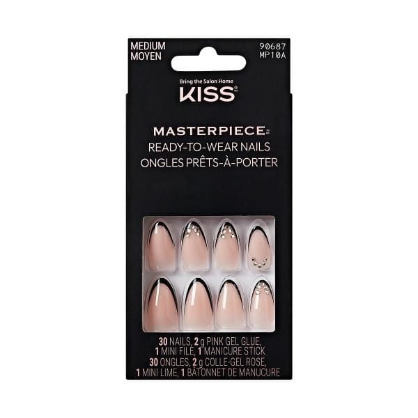 KISS Masterpiece - Fake Nails - Perfection - Almond - Medium - 30 count, KISS Masterpiece