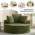 thumbnail image 5 of COOLHUT 59" Oversized Round Chaise Lounge Sofa Set of 2, Cozy Round Chaise Lounge Sofa Bed, Fluffy Plush Deep Seat Sofa, Comfy Upholstered Sleeper Couch for Living Room, Bedroom, Green, 5 of 10