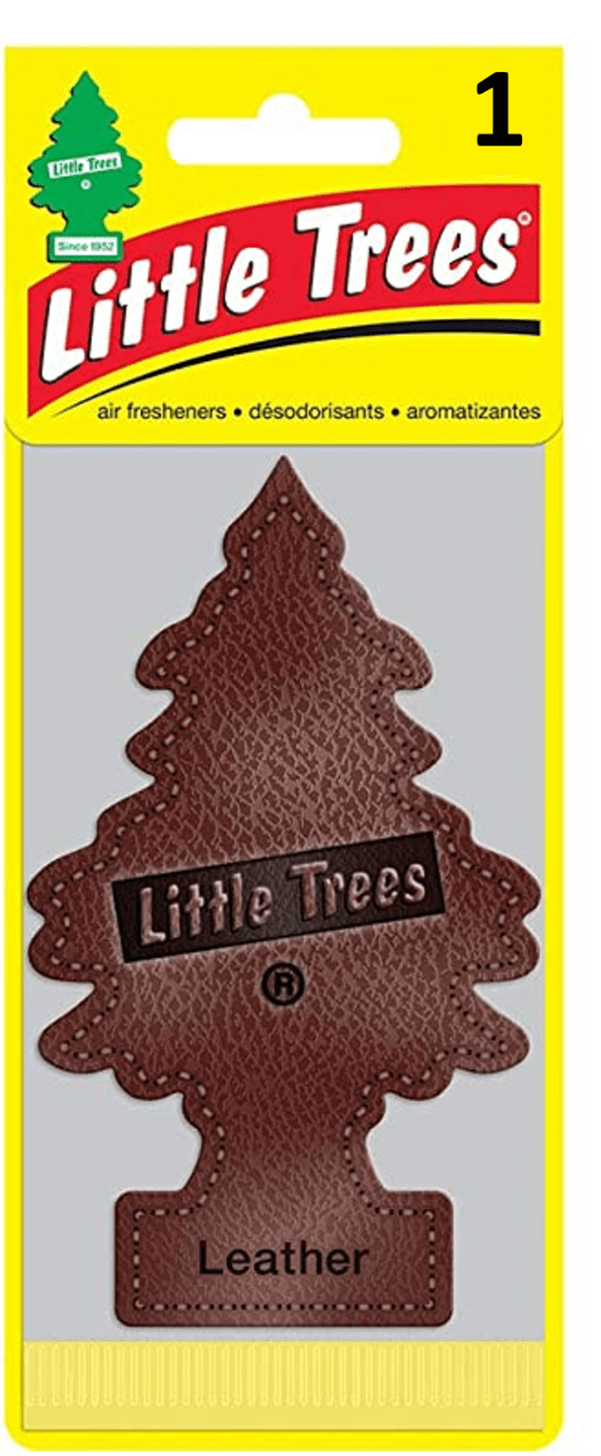 8 Pack Car Freshner 32290 Little Trees Air Freshener Leather Scent - 3 Trees per Package