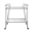 thumbnail image 2 of Bowery Hill Mid-Century Mirrored Metal Bar Cart in Silver Finish, 2 of 11