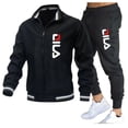 thumbnail image 3 of Conjunto para hombre, nueva ropa deportiva para primavera y otoño, conjunto de 2 piezas, traje deportivo, chaqueta + pantalón, chándal, ropa de moda masculina, chándal de marca, 3 of 4