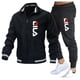 thumbnail image 4 of Conjunto para hombre, nueva ropa deportiva para primavera y otoño, conjunto de 2 piezas, traje deportivo, chaqueta + pantalón, chándal, ropa de moda masculina, chándal de marca, 4 of 5