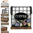thumbnail image 3 of Coffee Pod Holder Organizer,Large Capacity K Cup Holder Organizer, Storage Basket for Kitchen Countertop Office Coffee Bar with Wooden Base(Rustic Brown-Square), 3 of 3