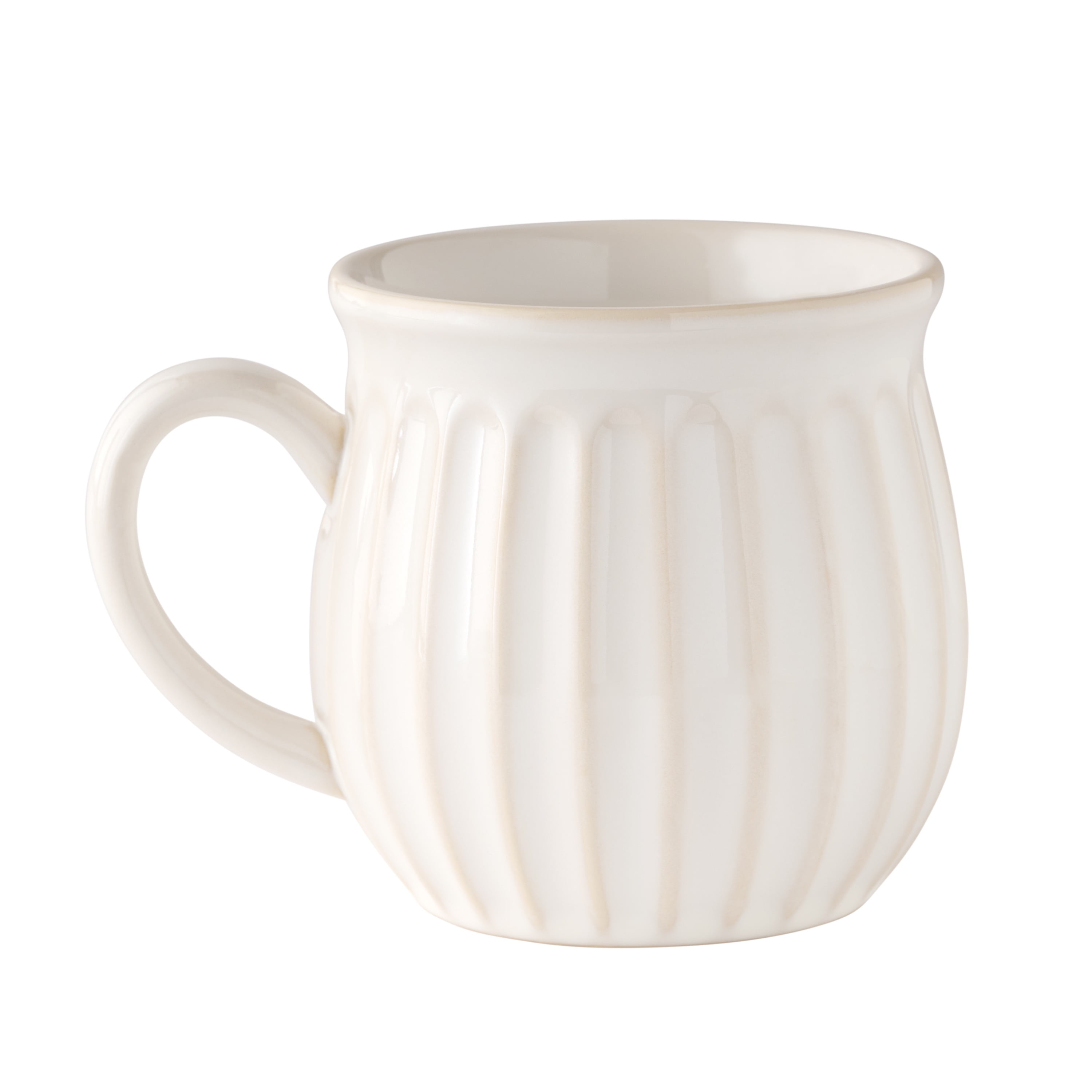 The Pioneer Woman Colette 12 oz Cream Stoneware Mugs, Set of 4