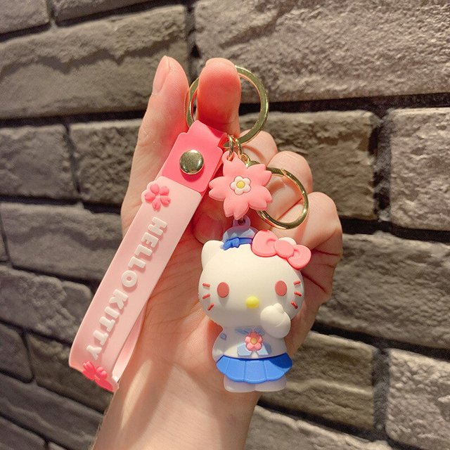 Anime Hello Kitty Cat Kawaii Toys, personajes de Sanrio, lindas muñecas, llavero, mochila, tarjeta de teléfono, cadena colgante, regalos para niños y niñas YAOSANBAO BAO unisex