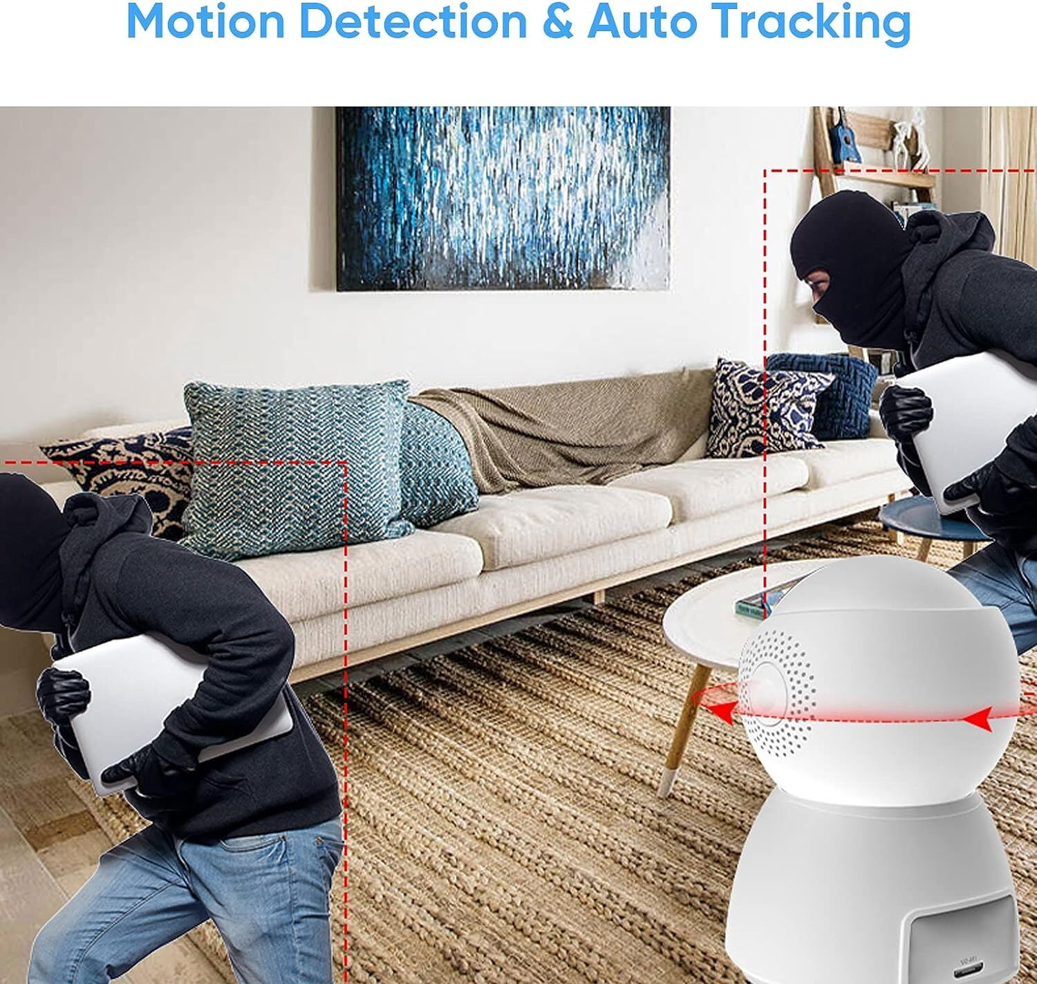Home Security Camera,DFITO 1080p HD 5Ghz Wifi Indoor Camera, 360 Degree Panoramic Camera, Cam Monitor for Baby/Pet