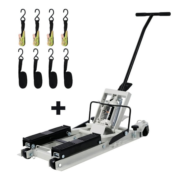 Hydraulic Motorcycle Lift Jack 1500 LBS - ATV Scissor Lift Table, Portable Hoist Stand with Wheels - Foot Operated, Gray