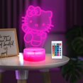 thumbnail image 1 of Luz nocturna LOUHH Kitty 3D LED, 16 colores, mando a distancia, 1 of 7