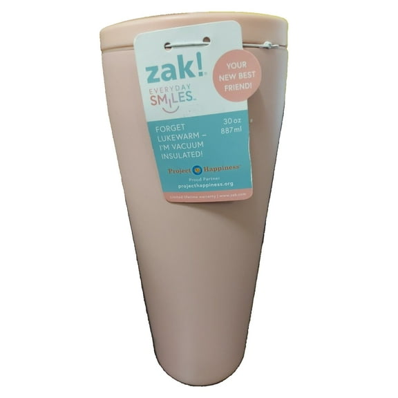 Zak everyday Smiles Forget Lukewarm I'm Vacuum Insulated 30 Oz light pink