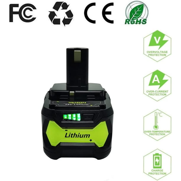 18v lithium ion battery for ryobi one+ p105 p102 p107 p108 p507 bpl-1815 bpl-1820g bpl18151 bpl1820 cordless power tools (1-pack) - Walmart.com