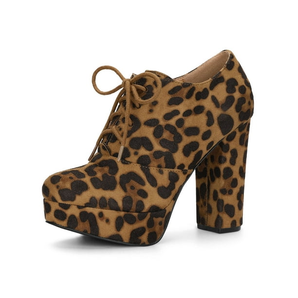 leopard platform ankle boots