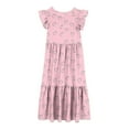 thumbnail image 4 of Diufon Summer Maxi Dresses for Girls Crewneck Fly Sleeve Dress Pockets Heart Printed A-Line Dress, 4 of 5