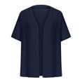 thumbnail image 4 of hotojiny Plus Size Cardigan for Women Fall Open Front Shrug Solid Color Half Sleeve Coat Tops Trendy Casual Outwear, 4 of 7