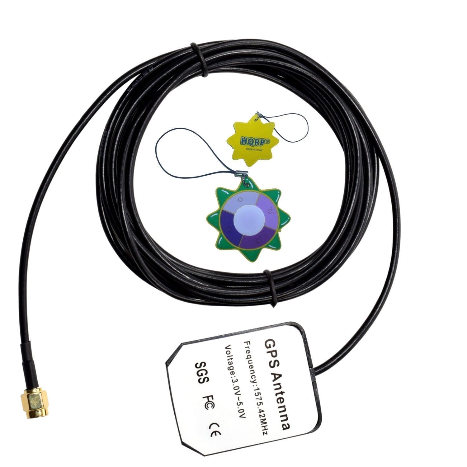 HQRP SMA Extension External GPS Antenna for GlobalSat Antenna AT65SMA