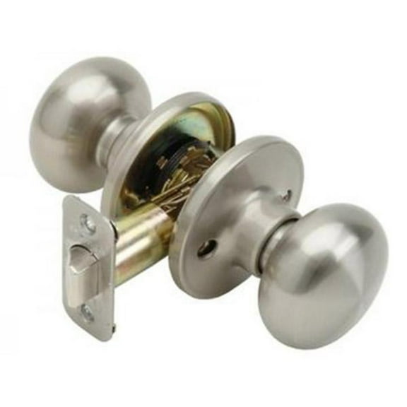 Pamex FTFP10 Baron Knob with Round Rose Privacy Lockset Grade 3 Satin Nickel Finish