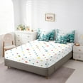 thumbnail image 4 of Butterfly Flowers Comforter Set 7 Piece Bed in a Bag Twin,Mint Green Ombre Art Oil Painting Floral Bedding Sets Rustic Aesthetic Animal Daisy Flower Sheet Set with Comforter, 4 of 5