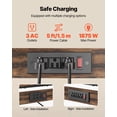 thumbnail image 4 of VEVOR Kitchen Bakers Rack, 5 ft Power Cable Bakers Rack with Power Outlet, Kitchen Stand with X-Shaped Support Bar, 12 S-Shaped Hooks, Coffee Bar Stand for Dishes, Spice Bottles, Built-In Power Strip, 4 of 9
