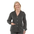 thumbnail image 1 of Silverts Women Fleece Cardigan Open Back Sweater, M, Grey, 1 of 2