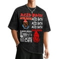 thumbnail image 3 of ACID Music BATH Men's Women's Crew Cotton Neck Short Shirts Sleeved Hip-Hop Graphics Tee Street Retro Classic Casual Loose T-Shirt, 3 of 8