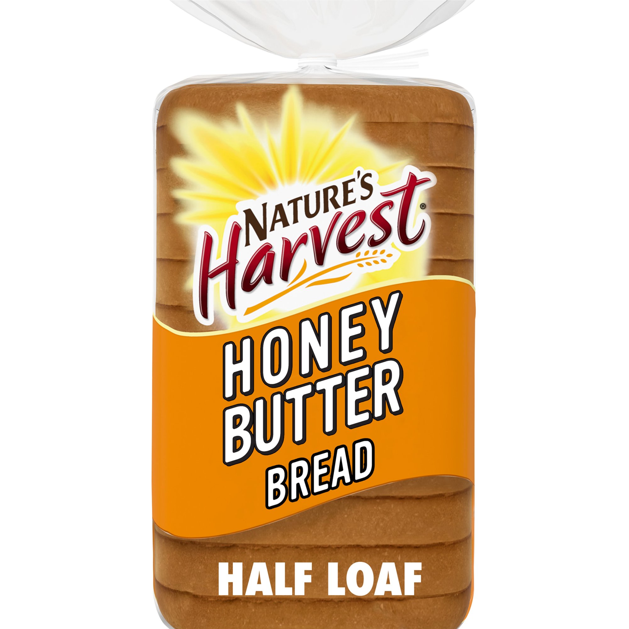 Nature's Harvest Honey Butter Bread, Half Loaf, 12 oz, Sandwich Bread, Bag