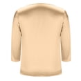thumbnail image 7 of Women's Satin Blouse Dressy Casual 3/4 Sleeve Silk Tops Round Neck Formal Business Tshirts (Beige XXL), 7 of 7