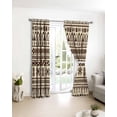 thumbnail image 3 of Boho Blackout Curtains for Bedroom/Living Room, Thermal Insulated Kitchen Curtains, Beige Brown Traditional Ethnic Geometric Motifs Grommet Darkening Window Treatment Drapes 42"x63"x2, 3 of 8