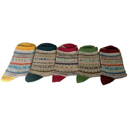 

Lian Style Women s 5 Pairs Pack Cotton Socks Mixed Color Size 7-9