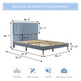 thumbnail image 5 of BTMWAY Full Size Upholstered Platform Bed with Headboard, Full Bed Frame for Kids, No Box Spring Needed, Blue, 5 of 11