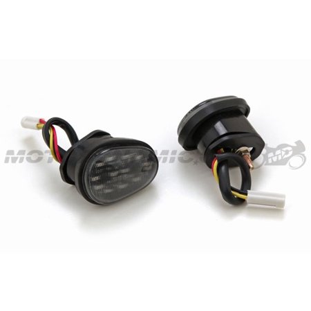Motodynamic Flat Mount LED Front Turn Signals For 2006-2012 Triumph Daytona 675 / 675R – Lightly Smoked Lens 1 thumbnail image