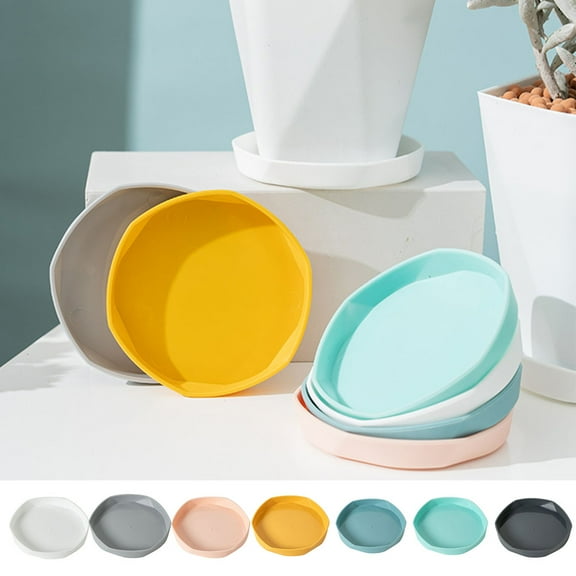 Plant Saucer Pot Tray, Plastic Flower Planter Saucers and Drip Trays for Indoors Outdoors, Thick Heavy Sturdy Durable Plant Plate Water Catcher