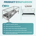 thumbnail image 7 of Goat Hay Feeder & Livestock Goat Feeder, Pasture Feeder, 77 Gallon Stainless Steel, 59x19.6x33.4", Stainless Steel Pan, for Sheep, Farms, Ranches, Deer, Cow, 7 of 7