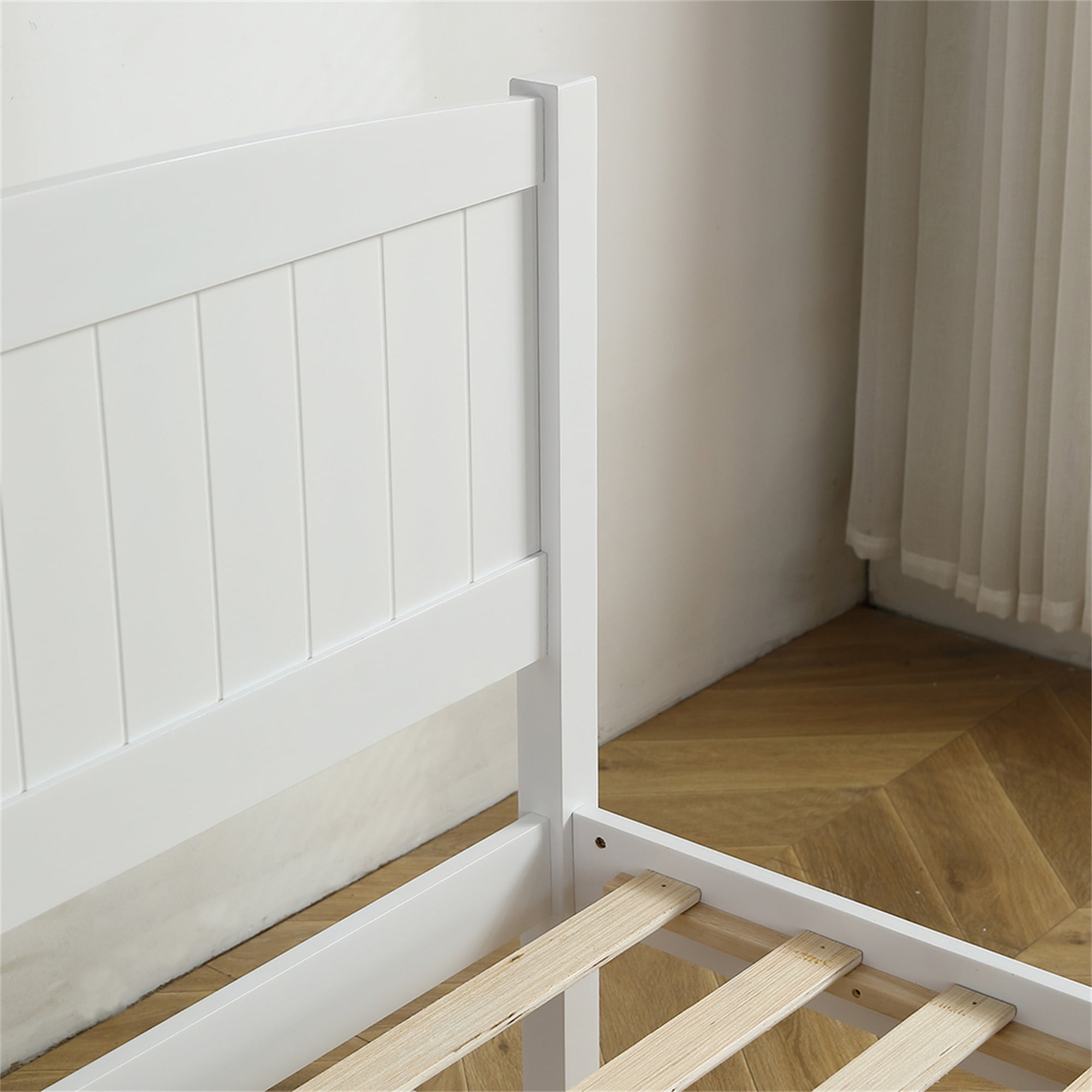 Kadyn Queen Vertical Bed, Queen Bed Frame, Queen Platform Bed Frame, Solid Wood Headboard, Slat Support, White Kadyn Queen Vertical Bed, Queen Bed Frame, Queen Platform Bed Frame, Solid Wood Headboard, Slat Support, White