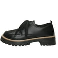 thumbnail image 4 of Black Women'S British Style Round Toe Shoes With Lace Up And Matte Finish For Everyday Comfort In Outdoor Wear, 4 of 9