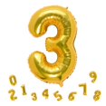 thumbnail image 1 of Globo de foil dorado MEIDUOCO número 3 de 32", 1 of 7