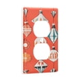 thumbnail image 2 of Yayeee Duplex Wall Plate 1-Gang 4.5"x2.7" Home Receptacle Light Switch Decorative Outlet Cover, Retro Christmas Ornaments Pattern, 2 of 7